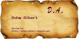 Dohm Albert névjegykártya